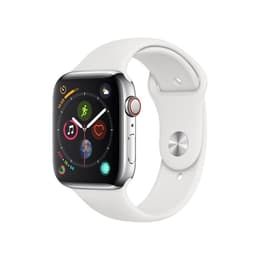 Apple Watch Series 4 (2018) GPS + Cellular 40 mm - Rostfreier Stahl Silber - Sportarmband Weiß