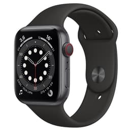 Apple Watch Series 6 (2020) GPS + Cellular 44 mm - Aluminium Space Grau - Sportarmband Schwarz