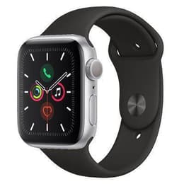 Apple Watch Series 5 (2019) GPS 44 mm - Aluminium Silber - Sportarmband Schwarz