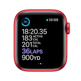 Apple Watch Series 6 (2020) GPS + Cellular 44 mm - Aluminium Rot - Sportarmband Blau