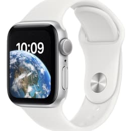 Apple Watch Series SE 2 (2022) GPS 44 mm - Aluminium Silber - Sportarmband Weiß